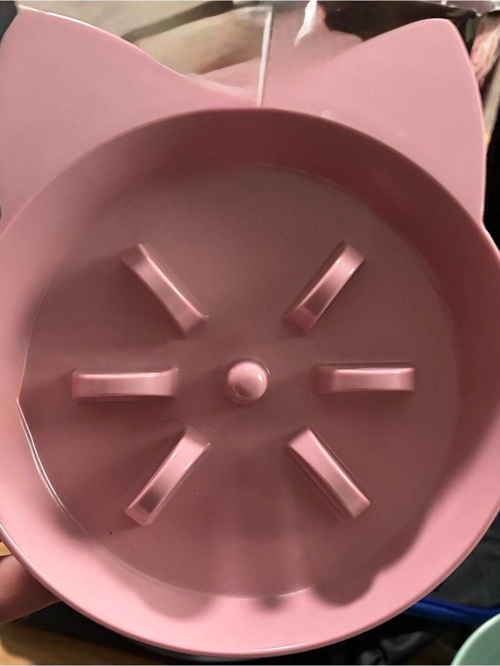 Slow-Feed Cat Bowl in Pink with Anti-Gulp Design